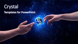  Presentation with shining stars - Slide deck enhanced with touch the earth globe background and a  colored foreground