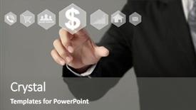  Presentation with touch screen virtual reality - Theme featuring touch virtual icon of social background and a  colored foreground