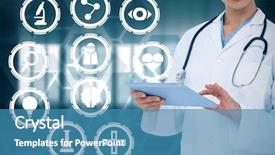  Presentation with doctor and collegue relationship - Cool new slide set with touche heart service - composite image of focused doctor backdrop and a teal colored foreground