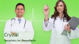  Presentation with ecg - Amazing presentation theme having touche heart service - composite image of happy medical backdrop and a mint green colored foreground