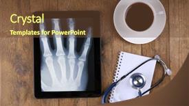  Presentation with law medical gavel and stethoscope - PPT theme consisting of touche heart service - medical tablet with stethoscope background and a  colored foreground