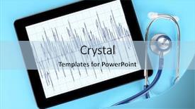  Presentation with medical error gavel and stethoscope - PPT theme featuring touche heart service - medical tablet with stethoscope background and a  colored foreground