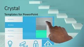  Presentation with automation system - Amazing slide deck having touching a home automation system backdrop and a light blue colored foreground