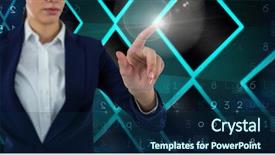  Presentation with effect - Presentation theme featuring touching and interacting with transition background and a navy blue colored foreground