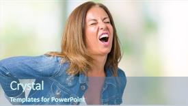  Presentation with hand wrist pain - Amazing slides having touching back with hand muscular backdrop and a  colored foreground