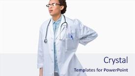  Presentation with doctor african - Amazing slide deck having touching back with hand muscular backdrop and a  colored foreground