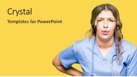  Presentation with chest pain medical severe - Slide set featuring touching back with hand muscular background and a  colored foreground