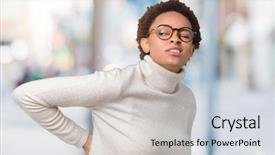  Presentation with for african american women heart disease - PPT theme with touching back with hand muscular background and a  colored foreground