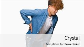  Presentation with afro hair salon - Slide set consisting of touching back with hand muscular background and a white colored foreground