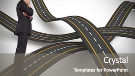  Presentation with bumpy road - Audience pleasing slide deck consisting of touching chin against bumpy road backdrop and a  colored foreground