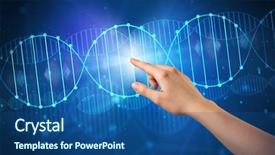  Presentation with dna molecule - Beautiful presentation featuring touching dna molecule with blue backdrop and a ocean colored foreground