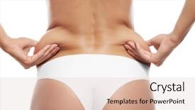  Presentation with body fat - Amazing PPT theme having touching her fat on body backdrop and a lemonade colored foreground