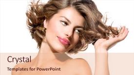  Presentation with hair spa - Slides enhanced with touching her short curly hair background and a lemonade colored foreground