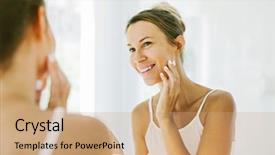  Presentation with mirror - Amazing presentation having touching her skin making everyday backdrop and a coral colored foreground