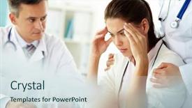  Presentation with mormon temples - PPT theme featuring touching her temples with medical background and a  colored foreground