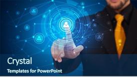  Presentation with military 3d drone hologram wireframe - Slide deck enhanced with touching hologram screen displaying key background and a ocean colored foreground