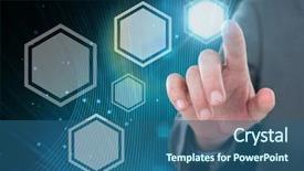  Presentation with hexagon - Beautiful slides featuring touching icons interface of hexagon backdrop and a ocean colored foreground