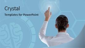  Presentation with brain computer interface - Presentation with touching interface with blue brain background and a light blue colored foreground