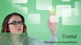  Presentation with green screen - Cool new theme with touching invisible screen against green backdrop and a seafoam green colored foreground