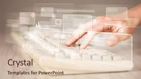  Presentation with high tech - Audience pleasing theme consisting of touching keyboard with high tech backdrop and a lemonade colored foreground