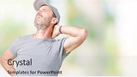  Presentation with sport injury - Amazing slide set having touching neck with hand muscular backdrop and a light gray colored foreground