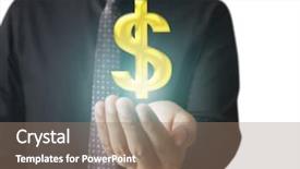  Presentation with money online - Cool new slide set with touching online button with money backdrop and a coral colored foreground