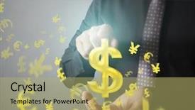  Presentation with money online - Amazing theme having touching online button with money backdrop and a yellow colored foreground