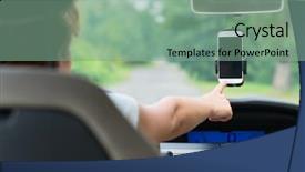  Presentation with sms - Slide set featuring touching screen on smart phone background and a seafoam green colored foreground