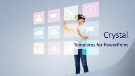  Presentation with entertainment - Slide set featuring touching screen with menu background and a lemonade colored foreground