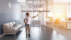  Presentation with media - Amazing slides having touching-something-mysterious-mixed-media backdrop and a lemonade colored foreground