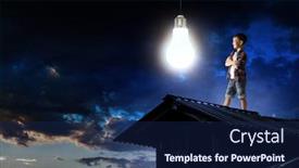  Presentation with media - Theme enhanced with touching-something-mysterious-mixed-media background and a navy blue colored foreground