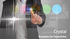  Presentation with work placement - Presentation theme enhanced with touching the words product placement background and a gray colored foreground