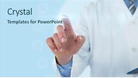  Presentation with medical clipboard - Cool new slide set with touching transparent interface against medical backdrop and a sky blue colored foreground