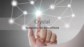  Presentation with network - Theme consisting of touching virtual icon of social network background and a light gray colored foreground