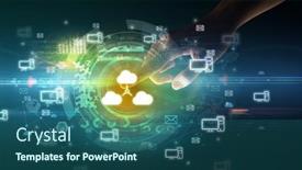  Presentation with multimedia - Amazing slide deck having touching-with-soft-gesture-multimedia backdrop and a ocean colored foreground