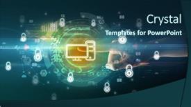  Presentation with multimedia - Slides consisting of touching-with-soft-gesture-multimedia background and a ocean colored foreground