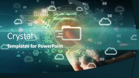  Presentation with multimedia - Slides enhanced with touching-with-soft-gesture-multimedia background and a teal colored foreground