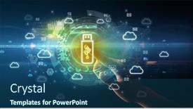  Presentation with multimedia - Slides with touching-with-soft-gesture-multimedia background and a ocean colored foreground