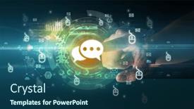  Presentation with multimedia - Presentation featuring touching-with-soft-gesture-multimedia background and a ocean colored foreground