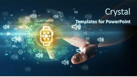  Presentation with multimedia - PPT layouts consisting of touching-with-soft-gesture-multimedia background and a ocean colored foreground