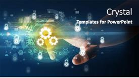  Presentation with multimedia - PPT layouts with touching-with-soft-gesture-multimedia background and a navy blue colored foreground