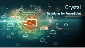  Presentation with multimedia - Slide set having touching-with-soft-gesture-multimedia background and a ocean colored foreground