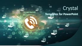  Presentation with multimedia - Theme consisting of touching-with-soft-gesture-multimedia background and a ocean colored foreground