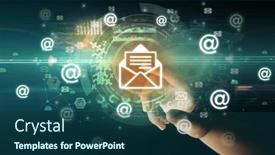  Presentation with multimedia - Slide deck enhanced with touching-with-soft-gesture-multimedia background and a ocean colored foreground