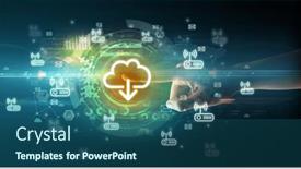  Presentation with multimedia - Presentation design enhanced with touching-with-soft-gesture-multimedia background and a ocean colored foreground