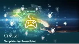  Presentation with multimedia - Presentation featuring touching-with-soft-gesture-multimedia background and a ocean colored foreground