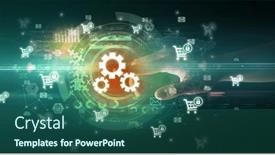  Presentation with multimedia - Presentation theme enhanced with touching-with-soft-gesture-multimedia background and a ocean colored foreground