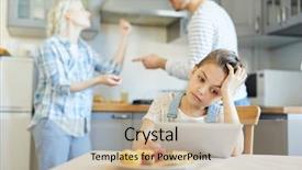  Presentation with sad - Cool new PPT layouts with touchpad while her parents having backdrop and a  colored foreground