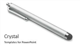  Presentation with feather as pen - Audience pleasing presentation design consisting of touchscreen capacitive stylus pen isolated backdrop and a white colored foreground