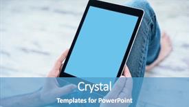  Presentation with tablet - Slides enhanced with touchscreen gesture - man using tablet pc while background and a  colored foreground